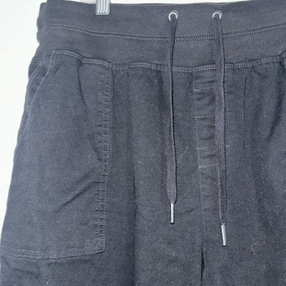 Terra & Sky Womens Black Drawstring Cotton Blend Pants 1X (16W-18W) Relaxed Fit - Picture 2 of 10